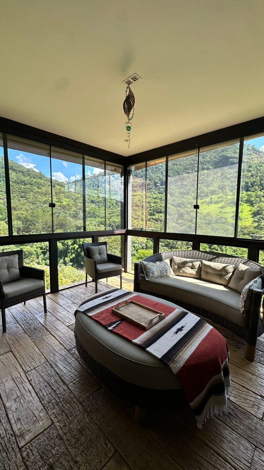 Inside a cabin at Vilarejo das Cachoeiras
